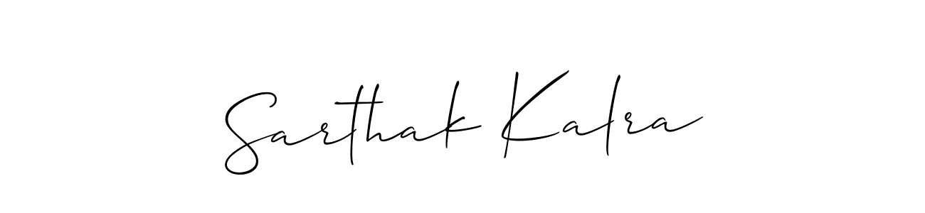 It looks lik you need a new signature style for name Sarthak Kalra. Design unique handwritten (Allison_Script) signature with our free signature maker in just a few clicks. Sarthak Kalra signature style 2 images and pictures png