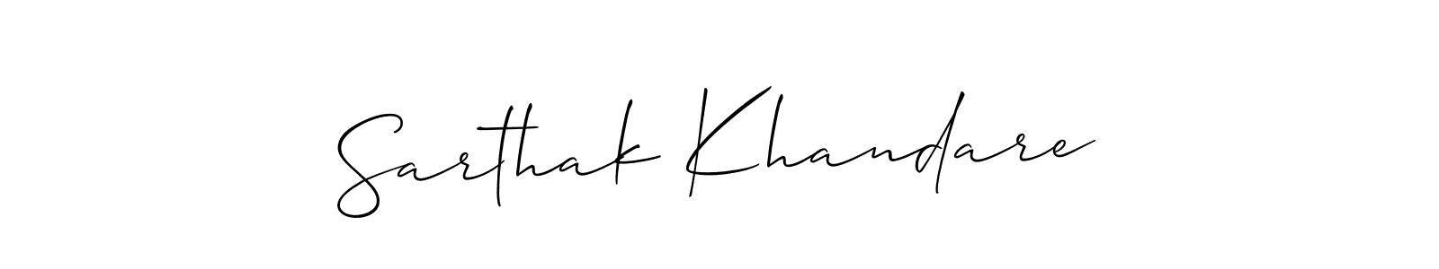 Sarthak Khandare stylish signature style. Best Handwritten Sign (Allison_Script) for my name. Handwritten Signature Collection Ideas for my name Sarthak Khandare. Sarthak Khandare signature style 2 images and pictures png