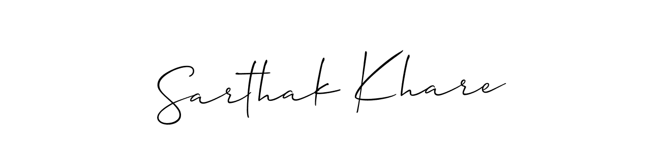 Make a short Sarthak Khare signature style. Manage your documents anywhere anytime using Allison_Script. Create and add eSignatures, submit forms, share and send files easily. Sarthak Khare signature style 2 images and pictures png