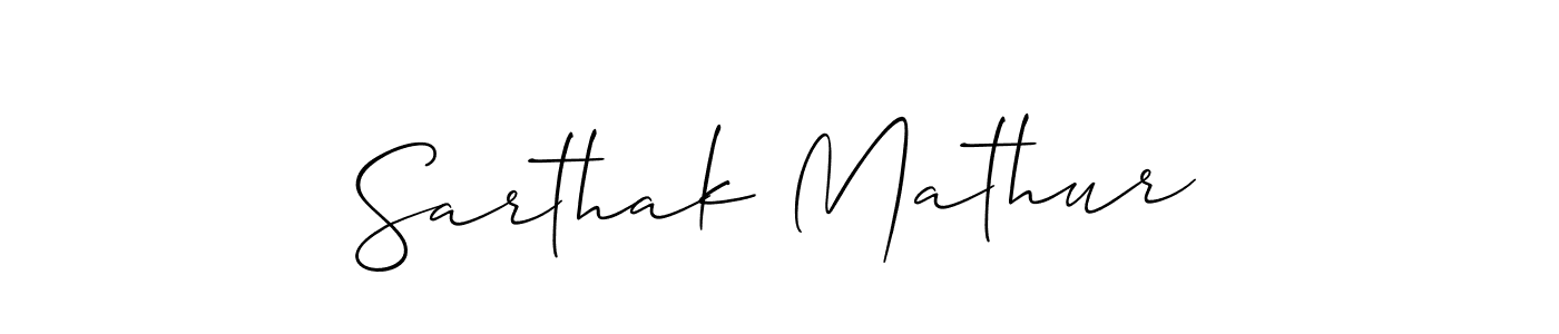 Sarthak Mathur stylish signature style. Best Handwritten Sign (Allison_Script) for my name. Handwritten Signature Collection Ideas for my name Sarthak Mathur. Sarthak Mathur signature style 2 images and pictures png