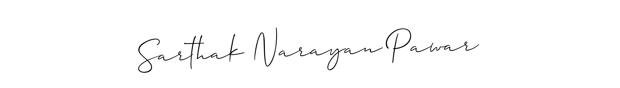 Also You can easily find your signature by using the search form. We will create Sarthak Narayan Pawar name handwritten signature images for you free of cost using Allison_Script sign style. Sarthak Narayan Pawar signature style 2 images and pictures png