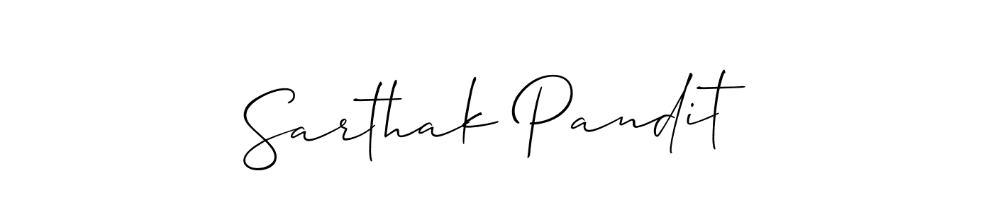 Design your own signature with our free online signature maker. With this signature software, you can create a handwritten (Allison_Script) signature for name Sarthak Pandit. Sarthak Pandit signature style 2 images and pictures png