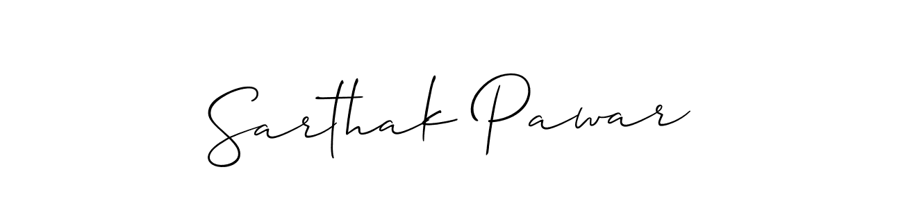 Also we have Sarthak Pawar name is the best signature style. Create professional handwritten signature collection using Allison_Script autograph style. Sarthak Pawar signature style 2 images and pictures png