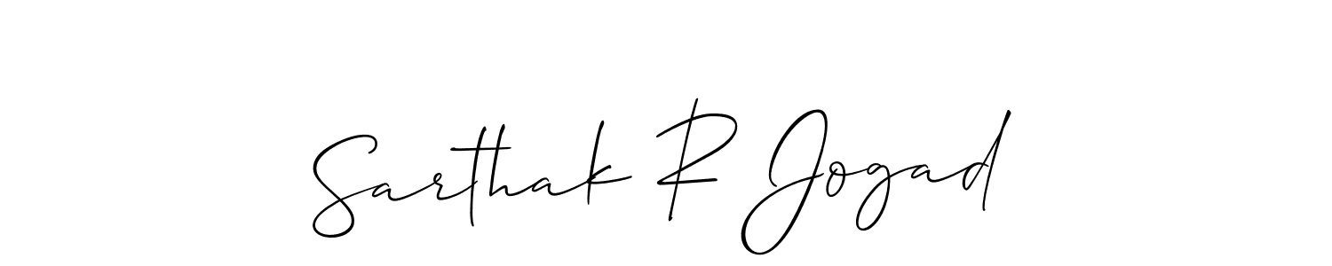 How to make Sarthak R Jogad name signature. Use Allison_Script style for creating short signs online. This is the latest handwritten sign. Sarthak R Jogad signature style 2 images and pictures png