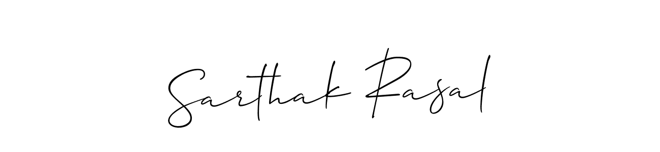 Also You can easily find your signature by using the search form. We will create Sarthak Rasal name handwritten signature images for you free of cost using Allison_Script sign style. Sarthak Rasal signature style 2 images and pictures png