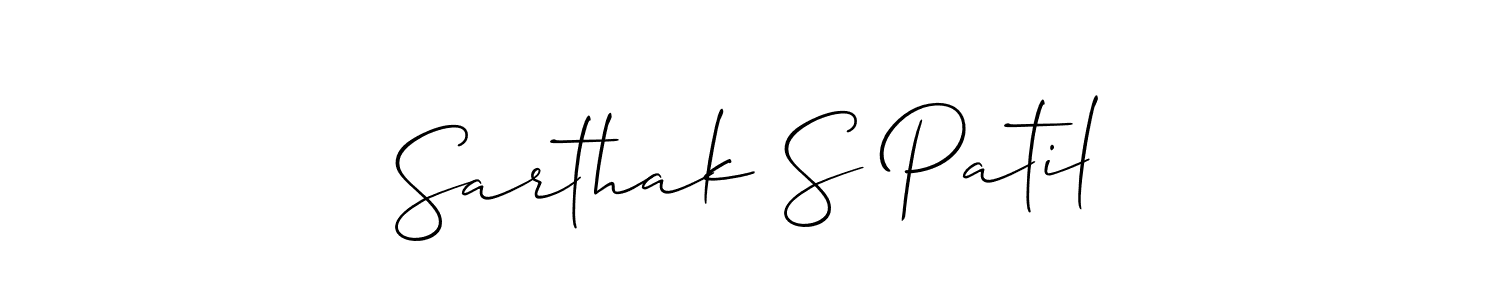 Create a beautiful signature design for name Sarthak S Patil. With this signature (Allison_Script) fonts, you can make a handwritten signature for free. Sarthak S Patil signature style 2 images and pictures png