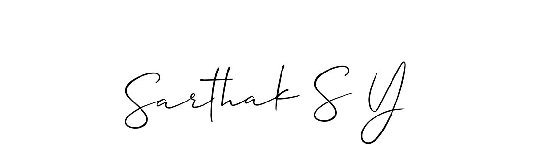 Make a beautiful signature design for name Sarthak S Y. With this signature (Allison_Script) style, you can create a handwritten signature for free. Sarthak S Y signature style 2 images and pictures png