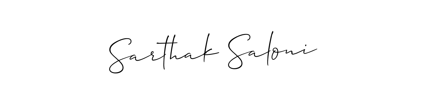 Also You can easily find your signature by using the search form. We will create Sarthak Saloni name handwritten signature images for you free of cost using Allison_Script sign style. Sarthak Saloni signature style 2 images and pictures png