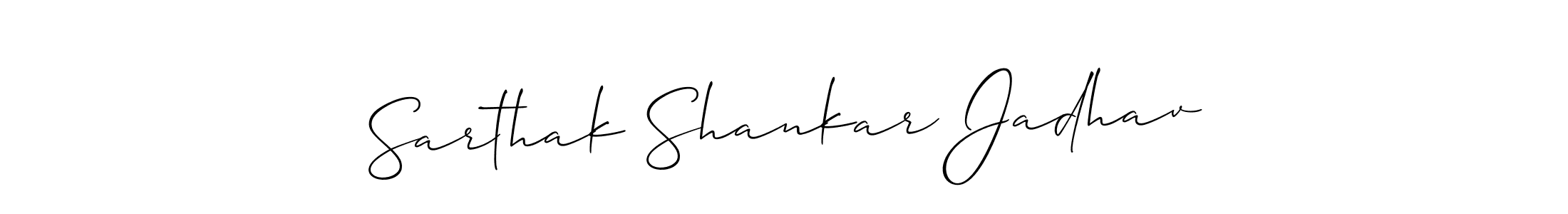 The best way (Allison_Script) to make a short signature is to pick only two or three words in your name. The name Sarthak Shankar Jadhav include a total of six letters. For converting this name. Sarthak Shankar Jadhav signature style 2 images and pictures png