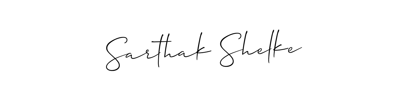 Create a beautiful signature design for name Sarthak Shelke. With this signature (Allison_Script) fonts, you can make a handwritten signature for free. Sarthak Shelke signature style 2 images and pictures png