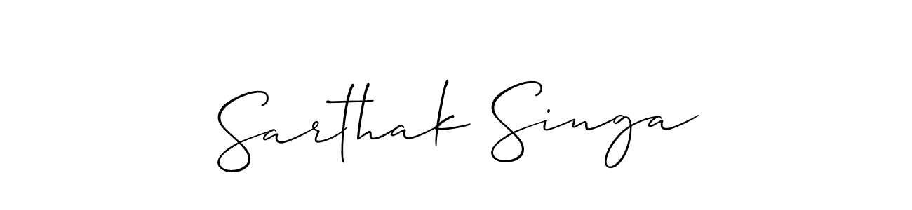 Design your own signature with our free online signature maker. With this signature software, you can create a handwritten (Allison_Script) signature for name Sarthak Singa. Sarthak Singa signature style 2 images and pictures png