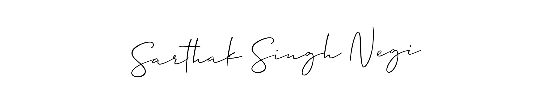 How to make Sarthak Singh Negi name signature. Use Allison_Script style for creating short signs online. This is the latest handwritten sign. Sarthak Singh Negi signature style 2 images and pictures png