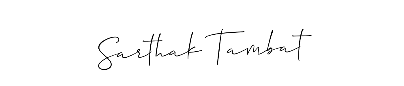 Allison_Script is a professional signature style that is perfect for those who want to add a touch of class to their signature. It is also a great choice for those who want to make their signature more unique. Get Sarthak Tambat name to fancy signature for free. Sarthak Tambat signature style 2 images and pictures png