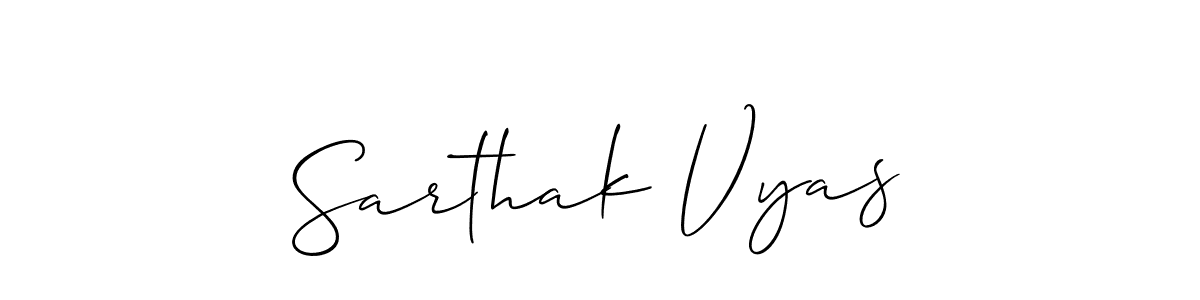 Make a short Sarthak Vyas signature style. Manage your documents anywhere anytime using Allison_Script. Create and add eSignatures, submit forms, share and send files easily. Sarthak Vyas signature style 2 images and pictures png
