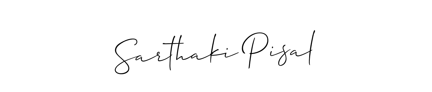 Allison_Script is a professional signature style that is perfect for those who want to add a touch of class to their signature. It is also a great choice for those who want to make their signature more unique. Get Sarthaki Pisal name to fancy signature for free. Sarthaki Pisal signature style 2 images and pictures png