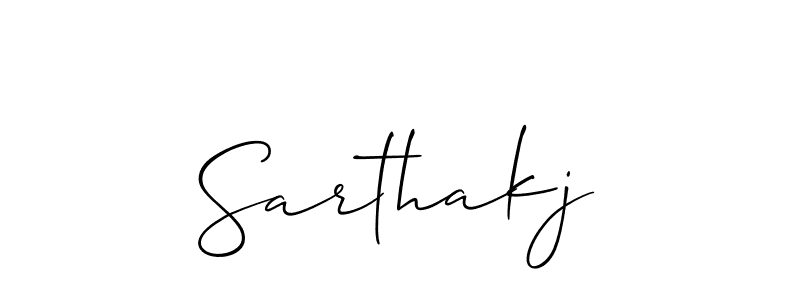 Make a beautiful signature design for name Sarthakj. With this signature (Allison_Script) style, you can create a handwritten signature for free. Sarthakj signature style 2 images and pictures png