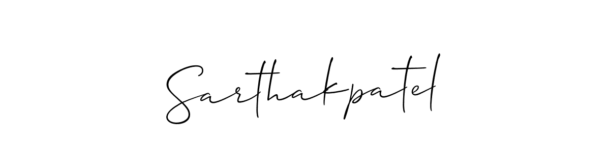 Use a signature maker to create a handwritten signature online. With this signature software, you can design (Allison_Script) your own signature for name Sarthakpatel. Sarthakpatel signature style 2 images and pictures png