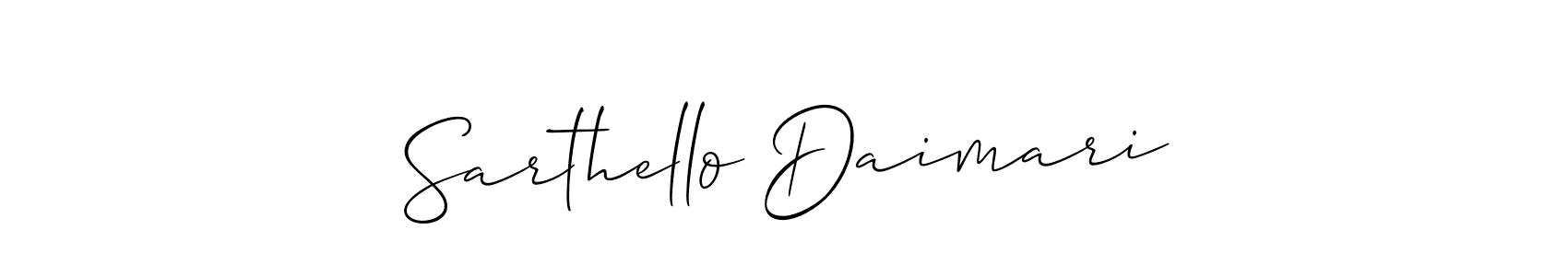 How to Draw Sarthello Daimari signature style? Allison_Script is a latest design signature styles for name Sarthello Daimari. Sarthello Daimari signature style 2 images and pictures png