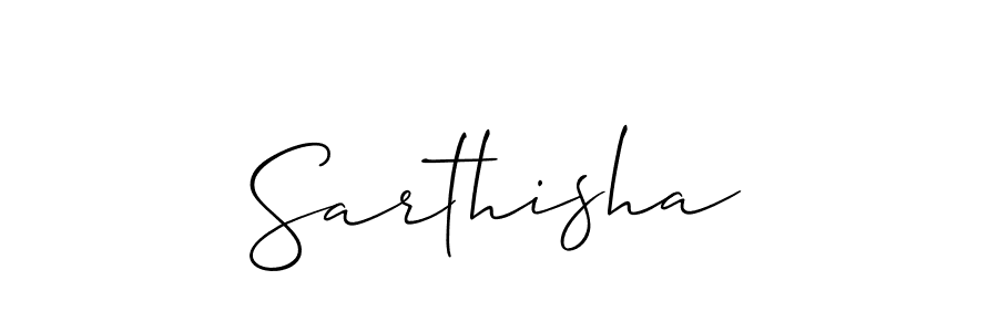 Design your own signature with our free online signature maker. With this signature software, you can create a handwritten (Allison_Script) signature for name Sarthisha. Sarthisha signature style 2 images and pictures png