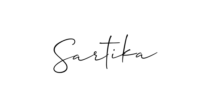 How to Draw Sartika signature style? Allison_Script is a latest design signature styles for name Sartika. Sartika signature style 2 images and pictures png