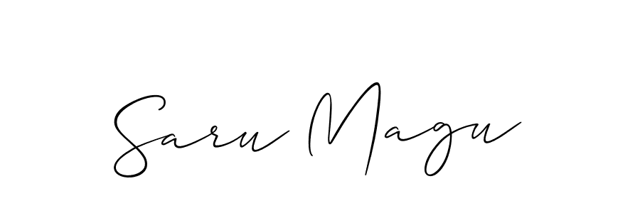 How to make Saru Magu signature? Allison_Script is a professional autograph style. Create handwritten signature for Saru Magu name. Saru Magu signature style 2 images and pictures png