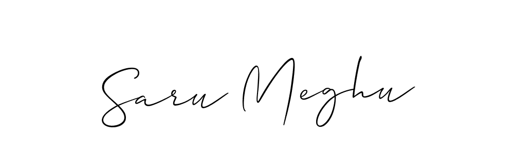 How to make Saru Meghu signature? Allison_Script is a professional autograph style. Create handwritten signature for Saru Meghu name. Saru Meghu signature style 2 images and pictures png