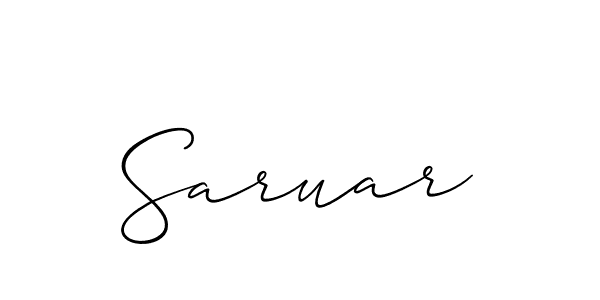 Use a signature maker to create a handwritten signature online. With this signature software, you can design (Allison_Script) your own signature for name Saruar. Saruar signature style 2 images and pictures png