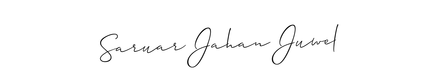Saruar Jahan Juwel stylish signature style. Best Handwritten Sign (Allison_Script) for my name. Handwritten Signature Collection Ideas for my name Saruar Jahan Juwel. Saruar Jahan Juwel signature style 2 images and pictures png