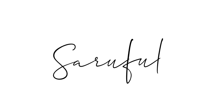 How to make Saruful name signature. Use Allison_Script style for creating short signs online. This is the latest handwritten sign. Saruful signature style 2 images and pictures png