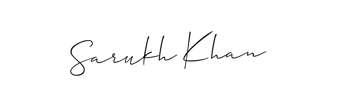 Use a signature maker to create a handwritten signature online. With this signature software, you can design (Allison_Script) your own signature for name Sarukh Khan. Sarukh Khan signature style 2 images and pictures png