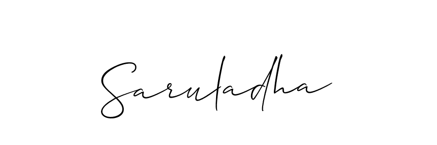 It looks lik you need a new signature style for name Saruladha. Design unique handwritten (Allison_Script) signature with our free signature maker in just a few clicks. Saruladha signature style 2 images and pictures png