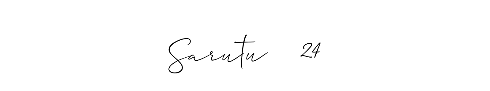 How to make Sarutu ❤️ 24 name signature. Use Allison_Script style for creating short signs online. This is the latest handwritten sign. Sarutu ❤️ 24 signature style 2 images and pictures png