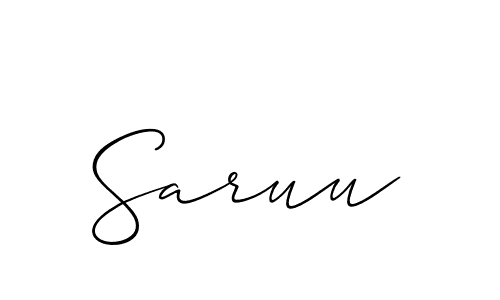 Allison_Script is a professional signature style that is perfect for those who want to add a touch of class to their signature. It is also a great choice for those who want to make their signature more unique. Get Saruu name to fancy signature for free. Saruu signature style 2 images and pictures png