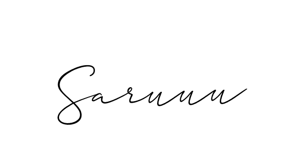 The best way (Allison_Script) to make a short signature is to pick only two or three words in your name. The name Saruuu include a total of six letters. For converting this name. Saruuu signature style 2 images and pictures png