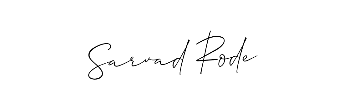 Design your own signature with our free online signature maker. With this signature software, you can create a handwritten (Allison_Script) signature for name Sarvad Rode. Sarvad Rode signature style 2 images and pictures png