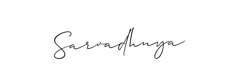 How to make Sarvadhnya name signature. Use Allison_Script style for creating short signs online. This is the latest handwritten sign. Sarvadhnya signature style 2 images and pictures png