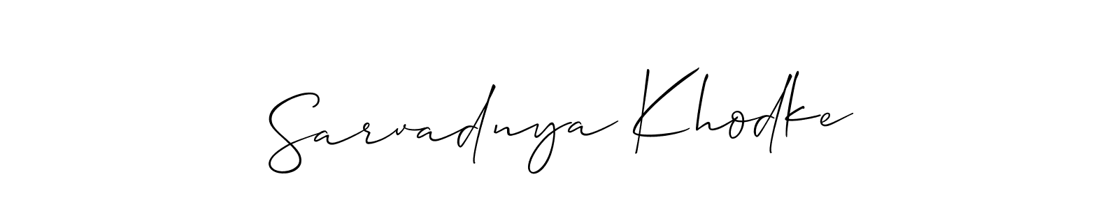 This is the best signature style for the Sarvadnya Khodke name. Also you like these signature font (Allison_Script). Mix name signature. Sarvadnya Khodke signature style 2 images and pictures png