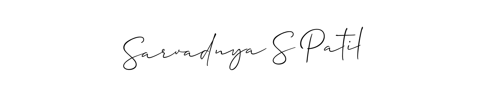How to make Sarvadnya S Patil name signature. Use Allison_Script style for creating short signs online. This is the latest handwritten sign. Sarvadnya S Patil signature style 2 images and pictures png