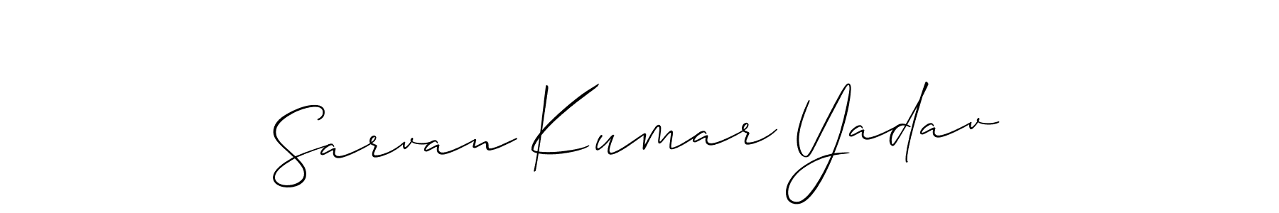 How to make Sarvan Kumar Yadav name signature. Use Allison_Script style for creating short signs online. This is the latest handwritten sign. Sarvan Kumar Yadav signature style 2 images and pictures png