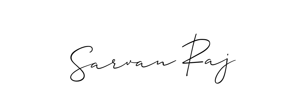 The best way (Allison_Script) to make a short signature is to pick only two or three words in your name. The name Sarvan Raj include a total of six letters. For converting this name. Sarvan Raj signature style 2 images and pictures png