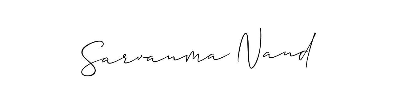 It looks lik you need a new signature style for name Sarvanma Nand. Design unique handwritten (Allison_Script) signature with our free signature maker in just a few clicks. Sarvanma Nand signature style 2 images and pictures png