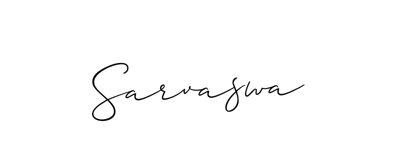 How to make Sarvaswa name signature. Use Allison_Script style for creating short signs online. This is the latest handwritten sign. Sarvaswa signature style 2 images and pictures png