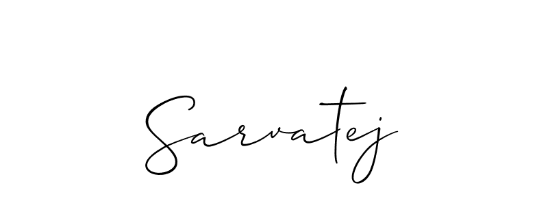 Allison_Script is a professional signature style that is perfect for those who want to add a touch of class to their signature. It is also a great choice for those who want to make their signature more unique. Get Sarvatej name to fancy signature for free. Sarvatej signature style 2 images and pictures png