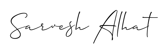 Designed for modern professionals: Sarvesh Alhat name signature crafted with Allison_Script script. Ready for digital PDF workflows. Sarvesh Alhat signature style 2 images and pictures png
