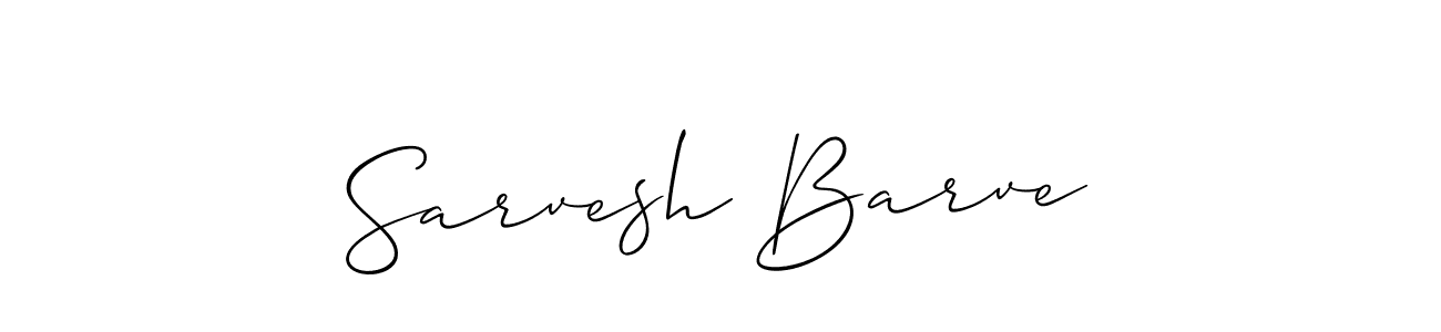 The best way (Allison_Script) to make a short signature is to pick only two or three words in your name. The name Sarvesh Barve include a total of six letters. For converting this name. Sarvesh Barve signature style 2 images and pictures png