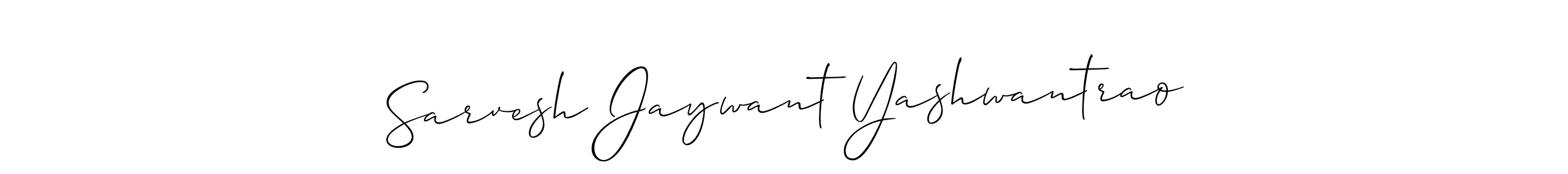 How to make Sarvesh Jaywant Yashwantrao name signature. Use Allison_Script style for creating short signs online. This is the latest handwritten sign. Sarvesh Jaywant Yashwantrao signature style 2 images and pictures png