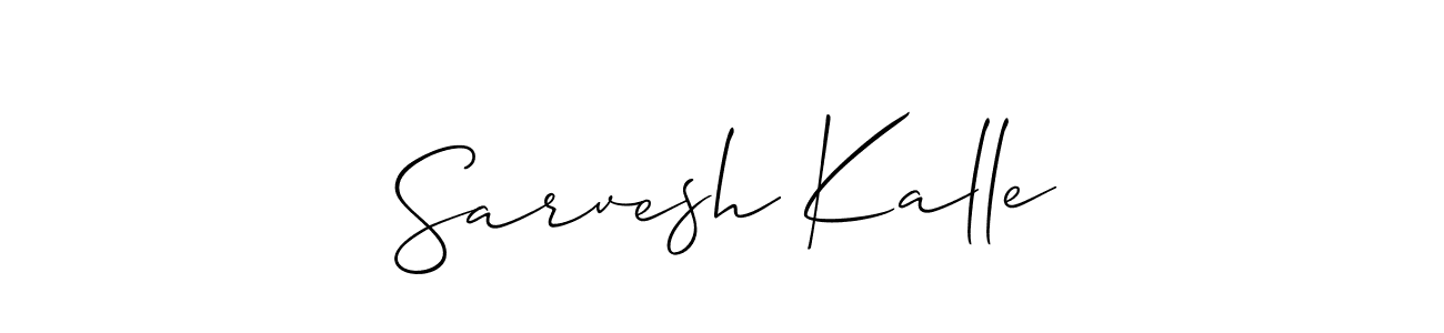 The best way (Allison_Script) to make a short signature is to pick only two or three words in your name. The name Sarvesh Kalle include a total of six letters. For converting this name. Sarvesh Kalle signature style 2 images and pictures png