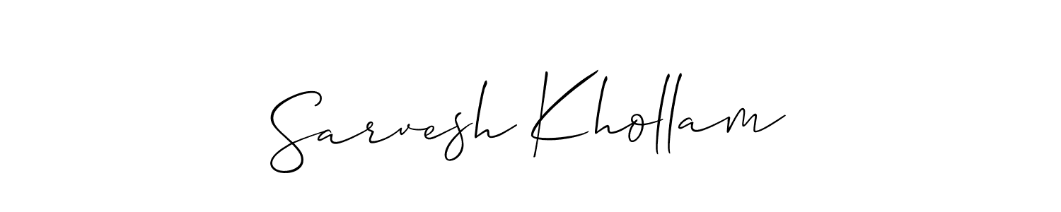 if you are searching for the best signature style for your name Sarvesh Khollam. so please give up your signature search. here we have designed multiple signature styles  using Allison_Script. Sarvesh Khollam signature style 2 images and pictures png