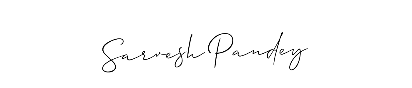 How to make Sarvesh Pandey name signature. Use Allison_Script style for creating short signs online. This is the latest handwritten sign. Sarvesh Pandey signature style 2 images and pictures png