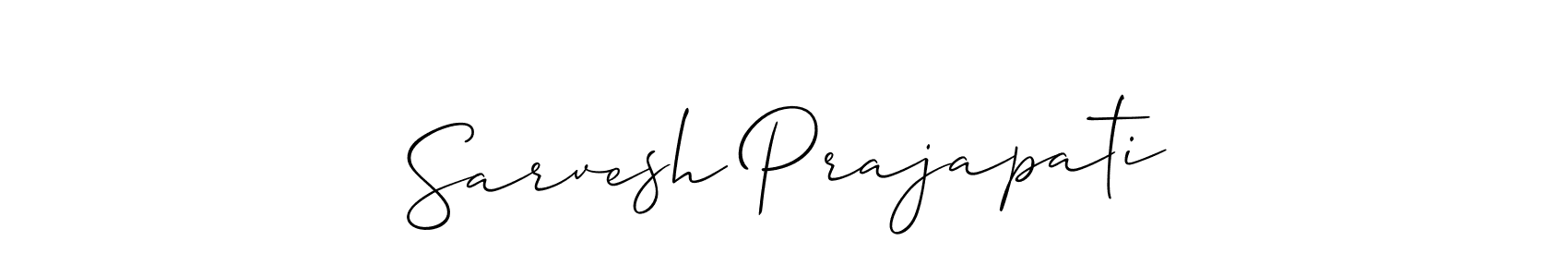 Allison_Script is a professional signature style that is perfect for those who want to add a touch of class to their signature. It is also a great choice for those who want to make their signature more unique. Get Sarvesh Prajapati name to fancy signature for free. Sarvesh Prajapati signature style 2 images and pictures png